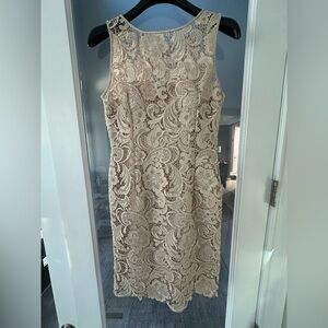 Caché Champagne Lace Sheath Dress – Size 4